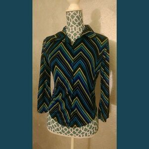 XOXO-MULTI COLORED CHEVRON BLOUSE